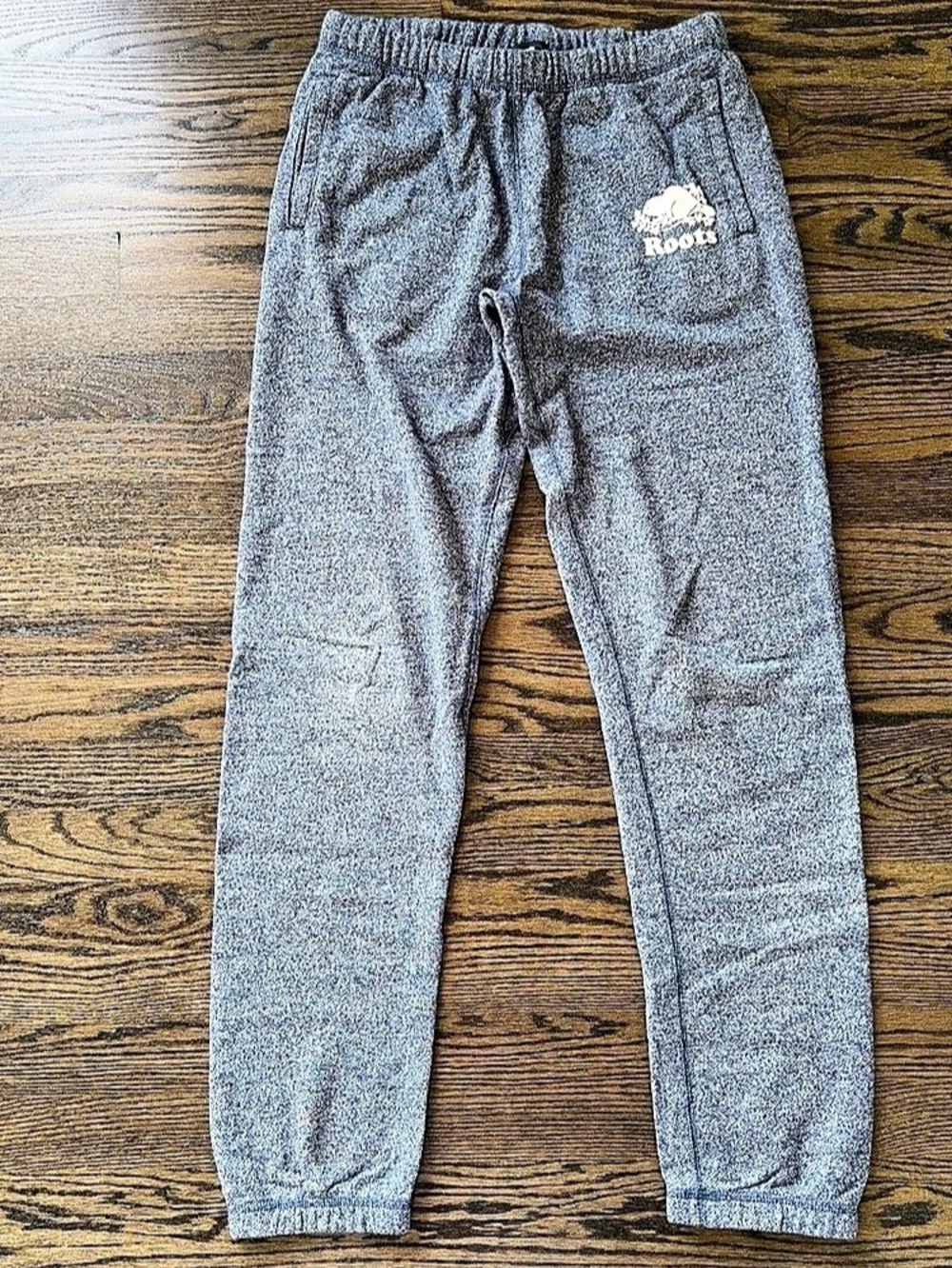 Roots Original Sweatpant Blue Logo Jogger Pants Size Small Tall